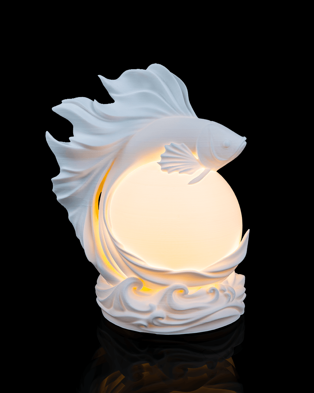 Betta Fish Sphere Table Lamp - LED Tea Light Included