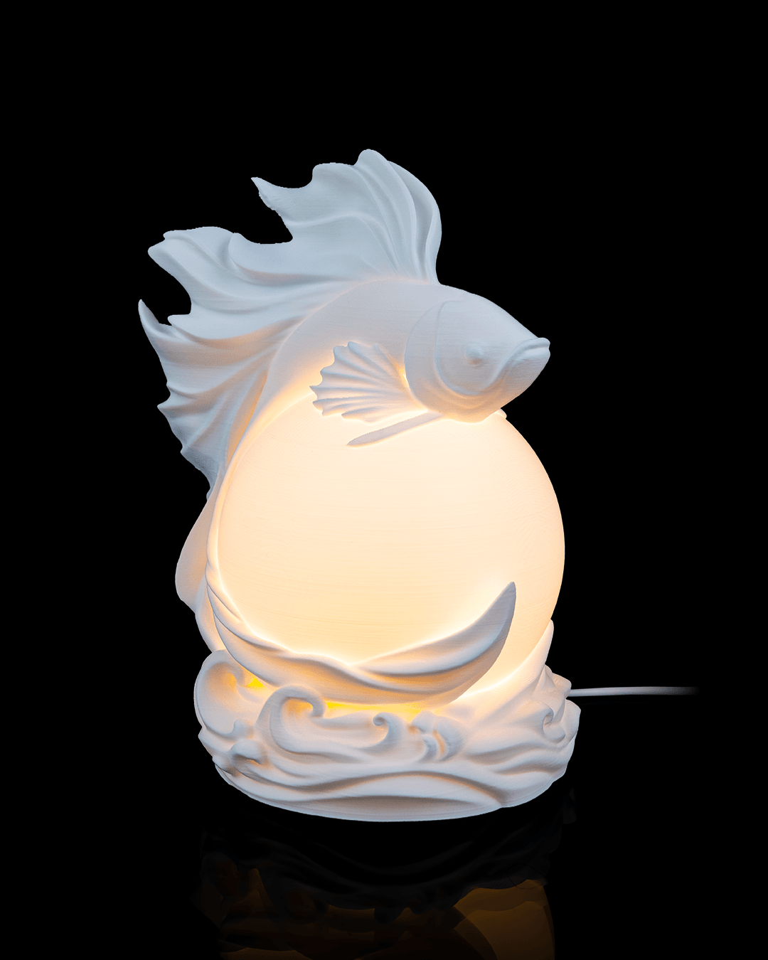 Betta Fish Sphere Table Lamp - LED Tea Light Included