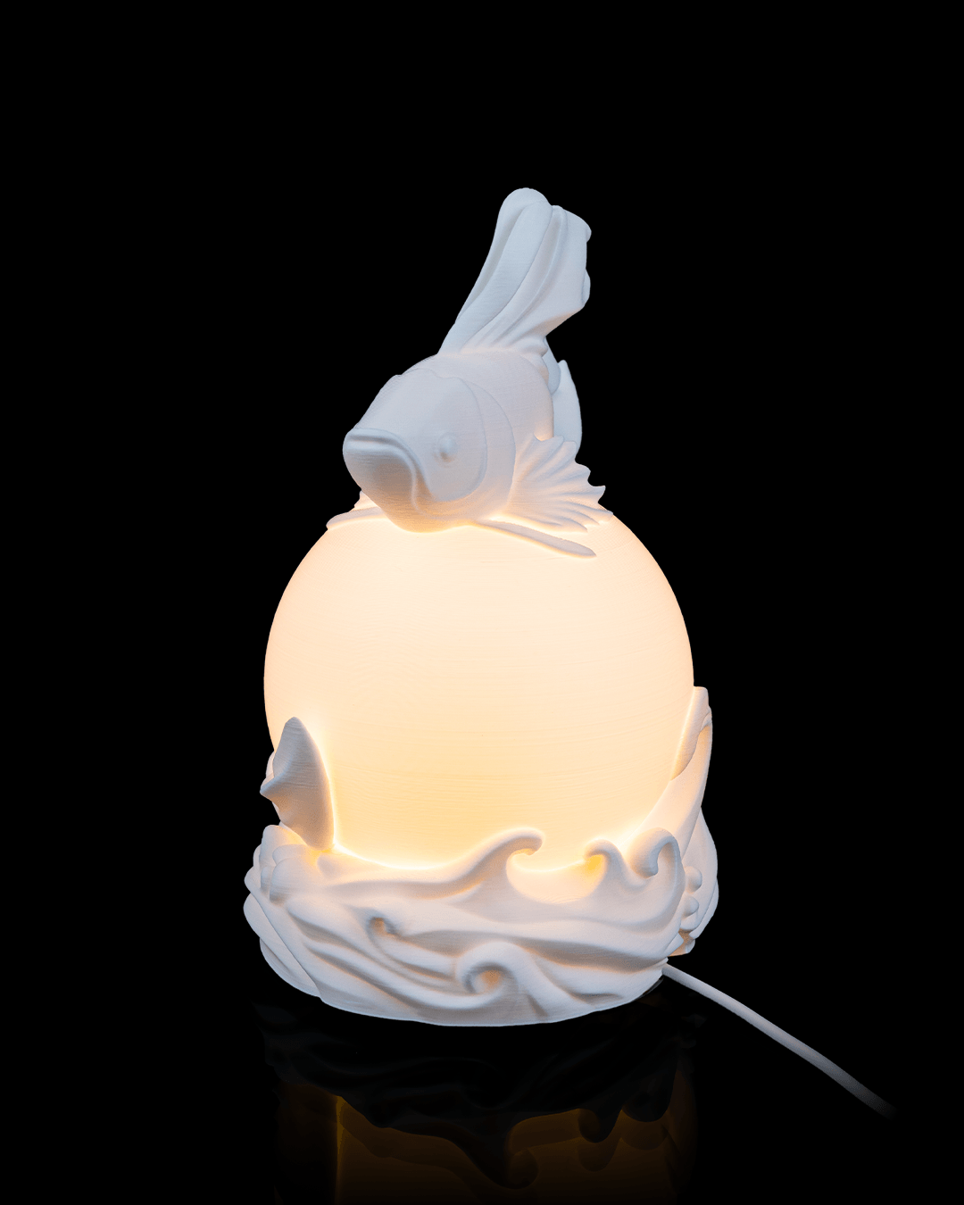 Betta Fish Sphere Table Lamp - LED Tea Light Included