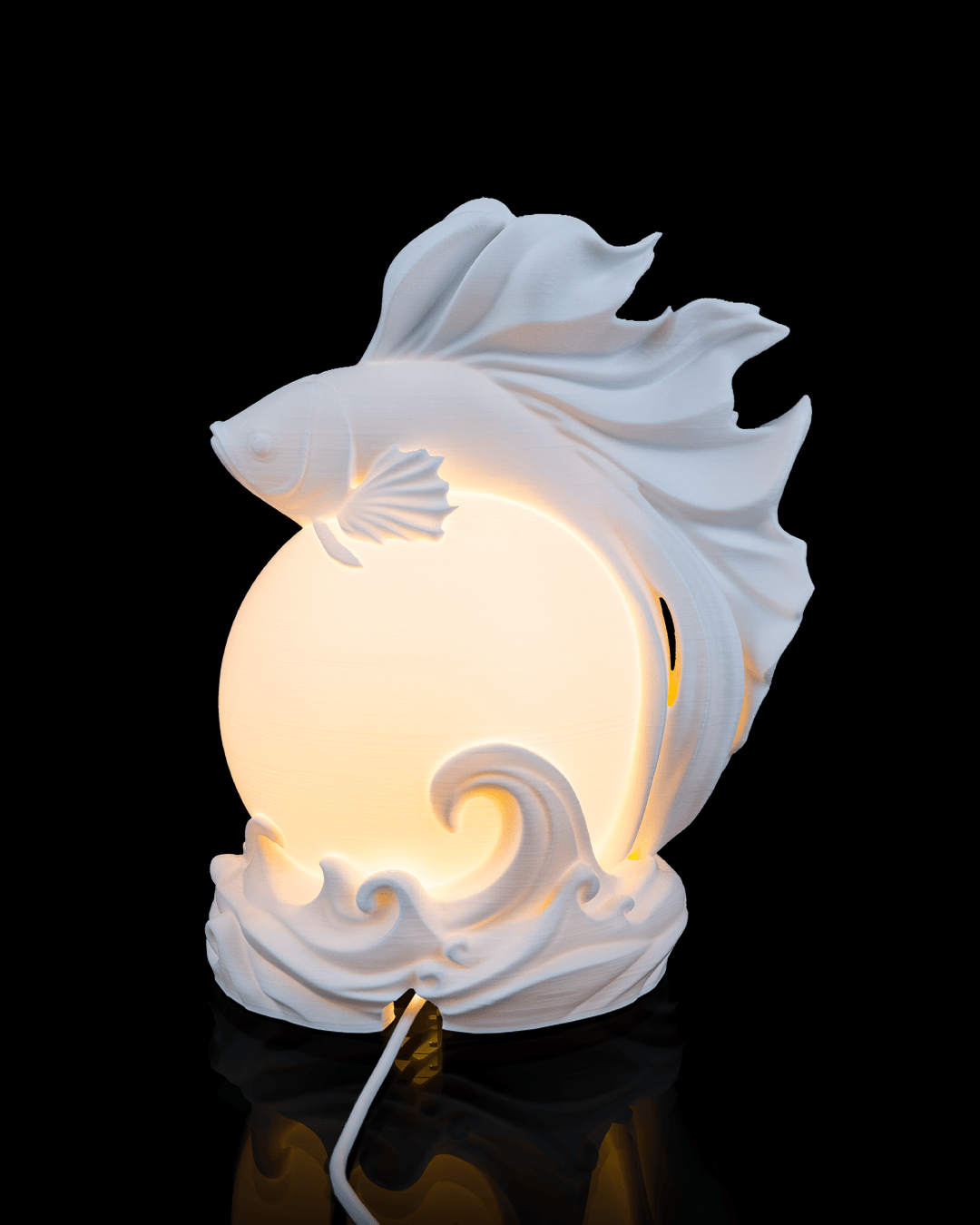 Betta Fish Sphere Table Lamp - LED Tea Light Included