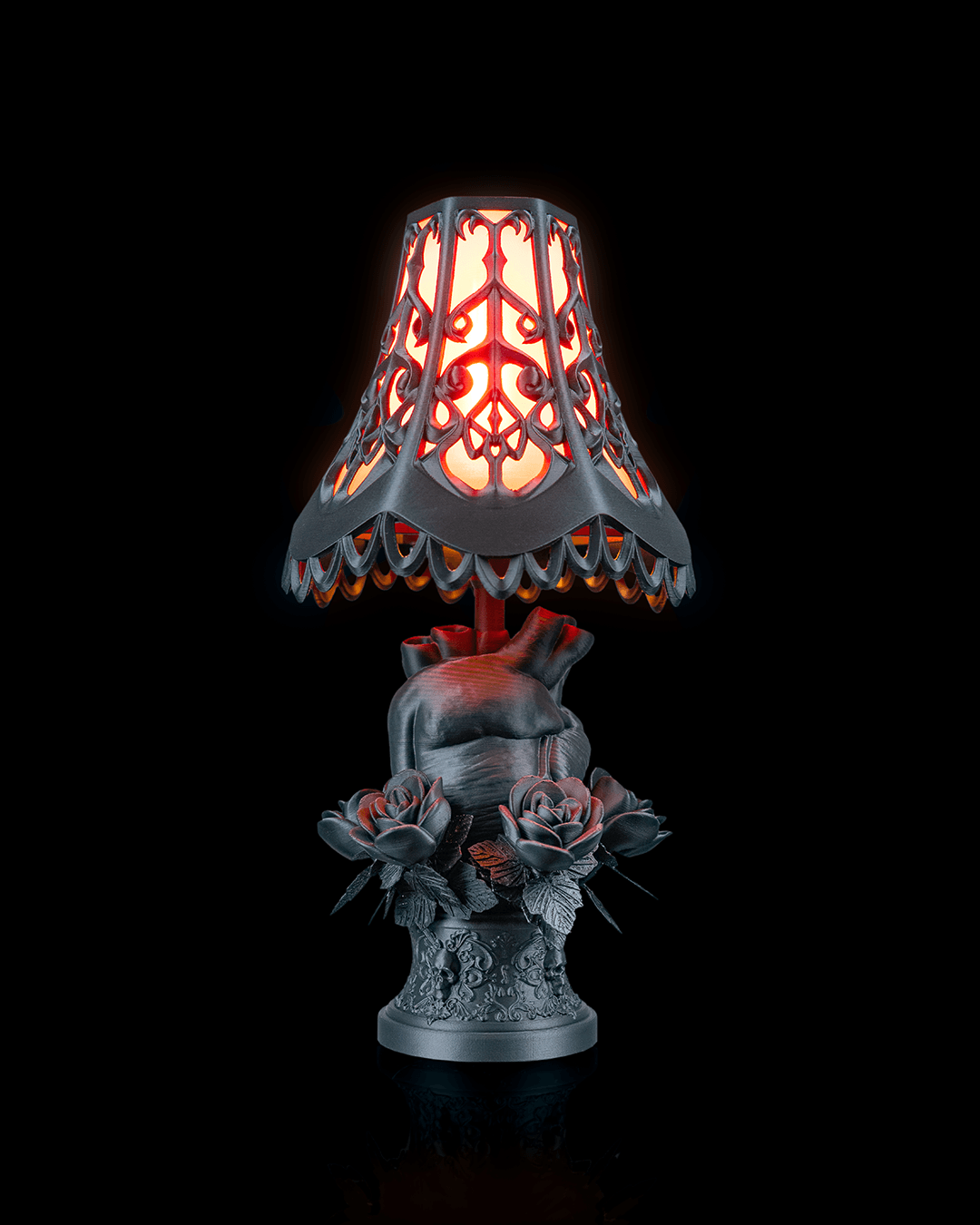 Black Heart Lamp and Lampshade | FDM Print | Functional Art