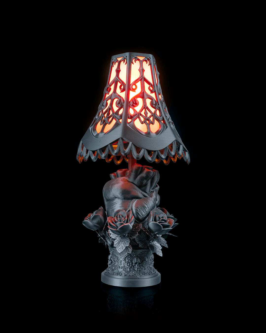 Black Heart Lamp and Lampshade | FDM Print | Functional Art