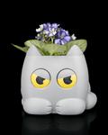 Grumpy Kitty Planter — Mechanical Eye Character Planter | FDM Print