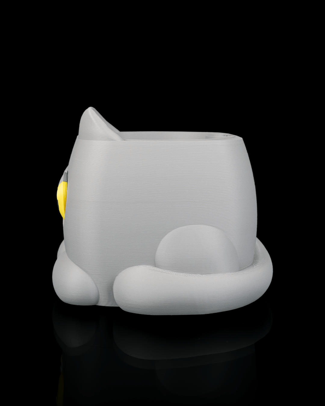 Grumpy Kitty Planter — Mechanical Eye Character Planter | FDM Print