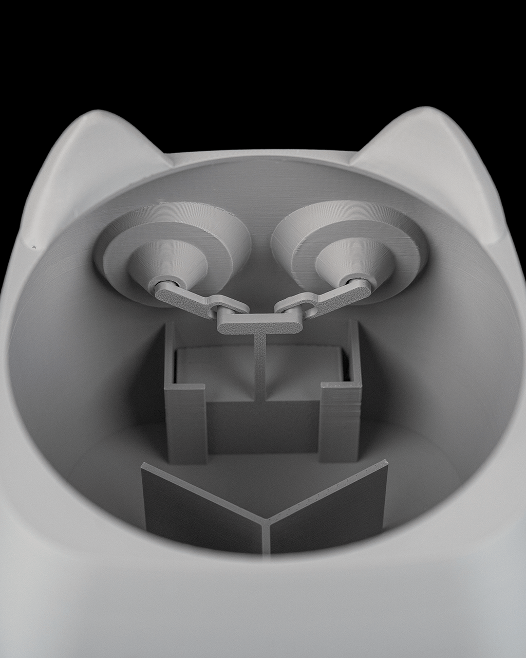 Grumpy Kitty Planter — Mechanical Eye Character Planter | FDM Print