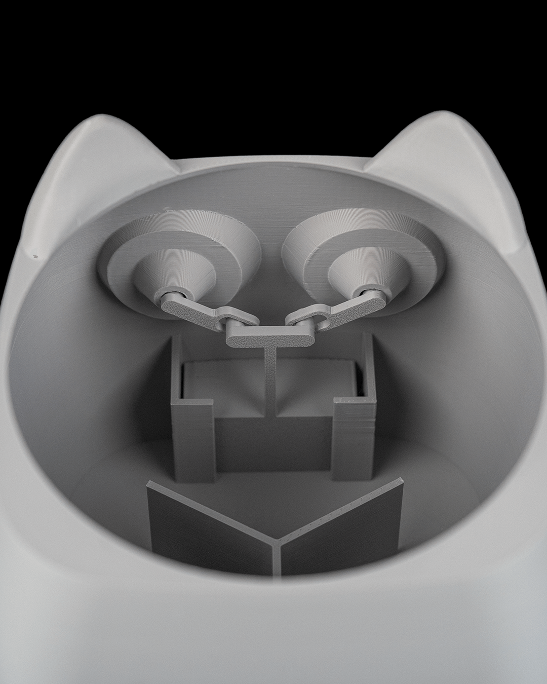 Grumpy Kitty Planter — Mechanical Eye Character Planter | FDM Print
