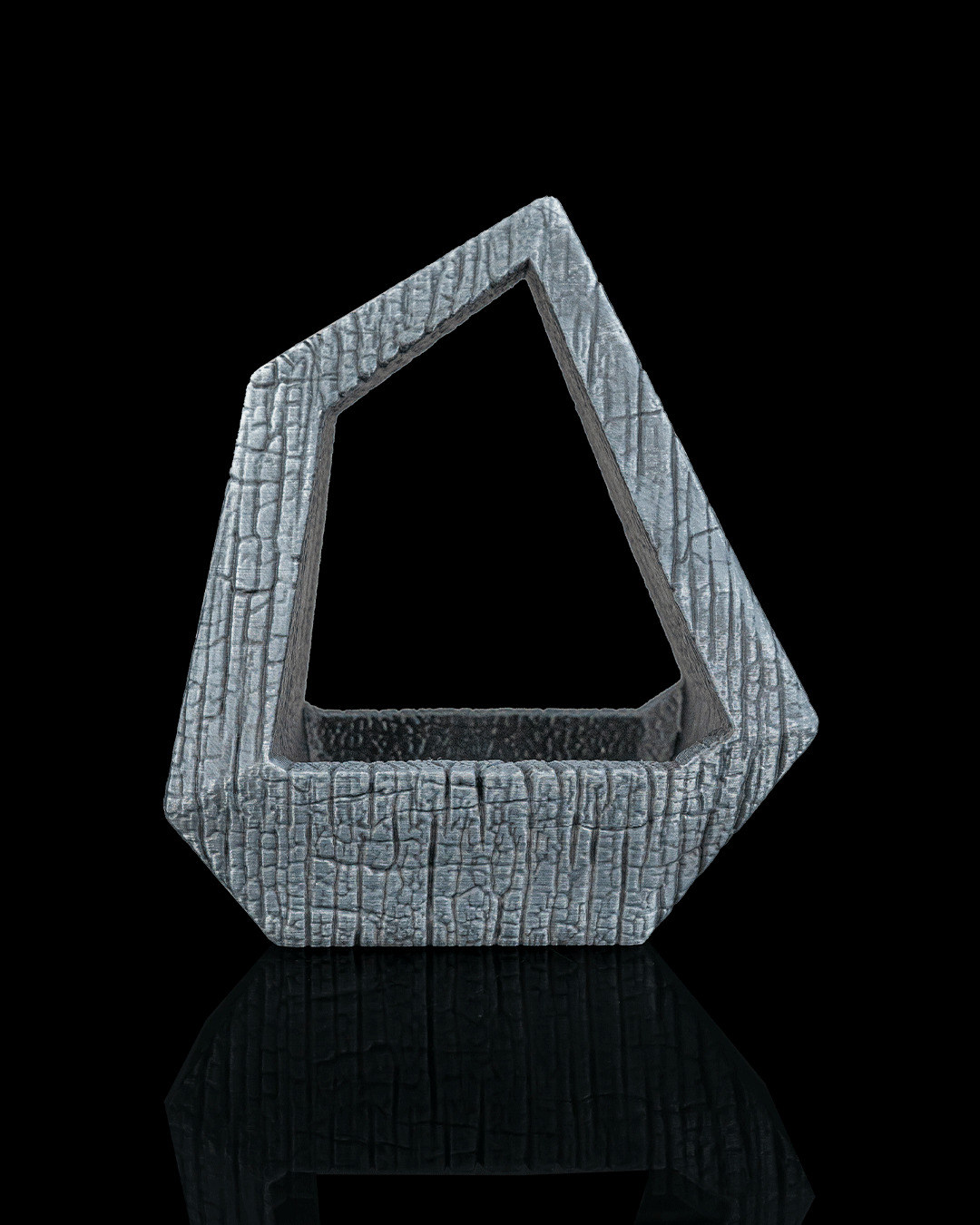 Obsidian Frame Self-Watering Planter — Geometric Sculptural Planter | FDM Print