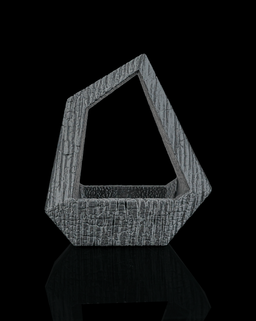 Obsidian Frame Self-Watering Planter — Geometric Sculptural Planter | FDM Print