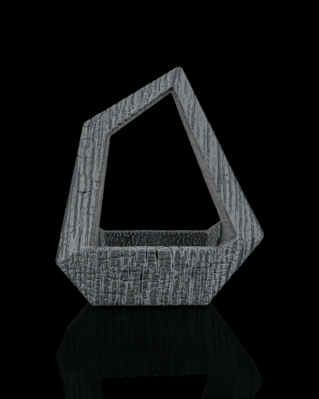 Obsidian Frame Self-Watering Planter — Geometric Sculptural Planter | FDM Print