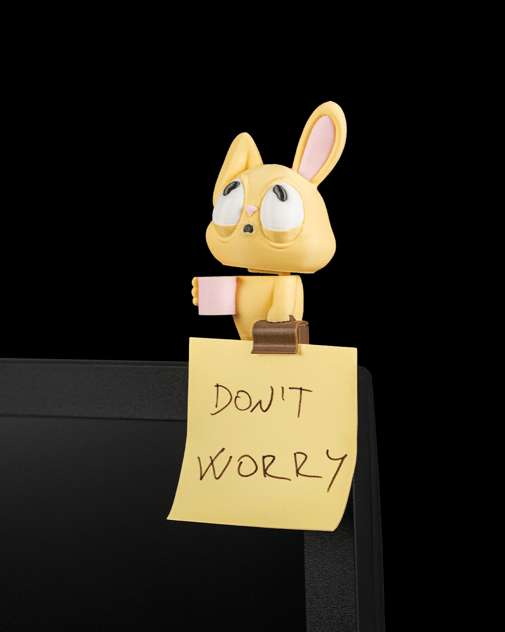 Office Bunny — Monitor Clip & Sticky Note Holder