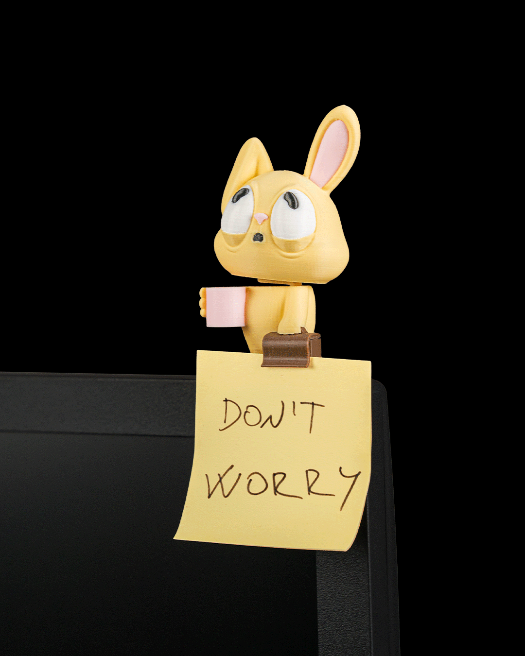 Office Bunny — Monitor Clip & Sticky Note Holder