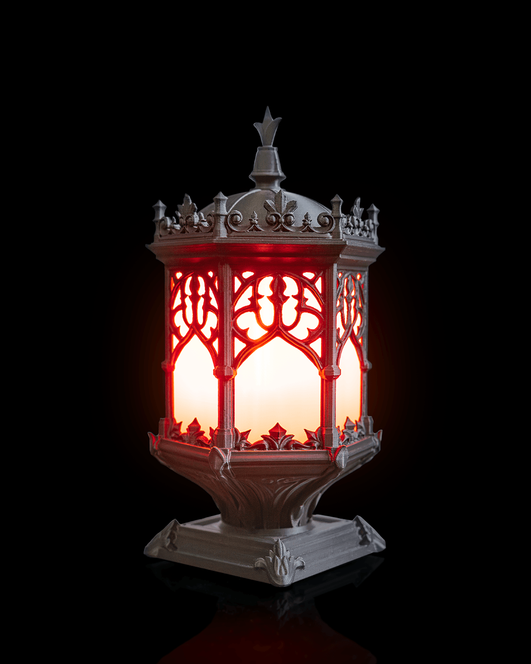 Sepulchral Light — Gothic Tracery Table Lamp | FDM Print