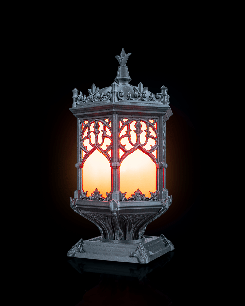 Sepulchral Light — Gothic Tracery Table Lamp | FDM Print