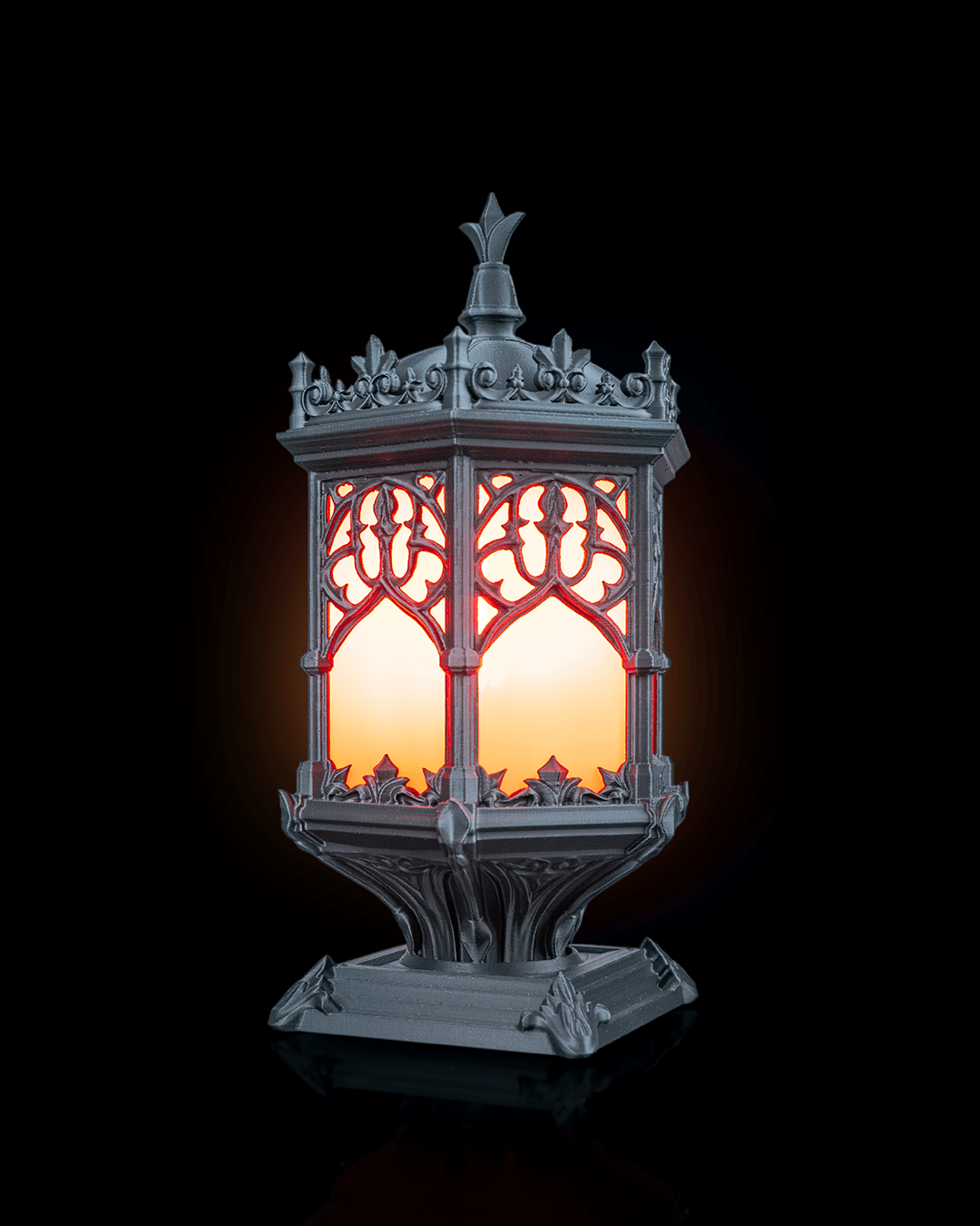 Sepulchral Light — Gothic Tracery Table Lamp | FDM Print