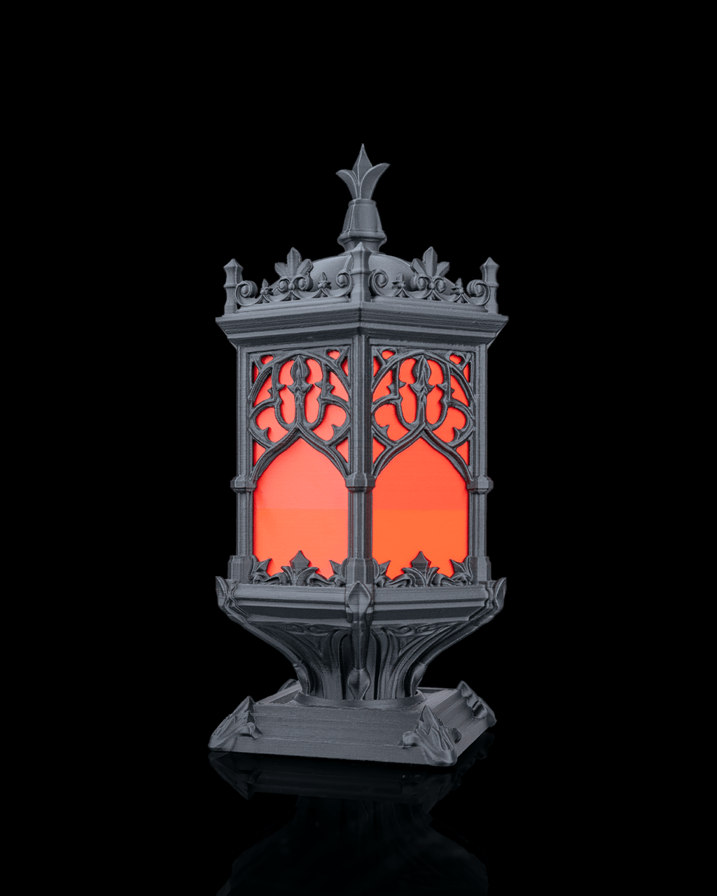 Sepulchral Light — Gothic Tracery Table Lamp | FDM Print