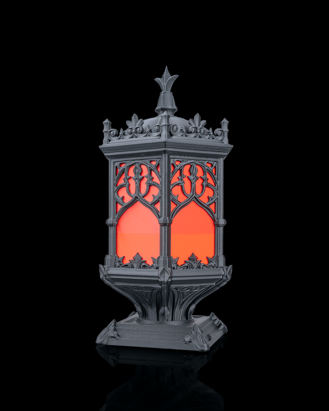 Sepulchral Light — Gothic Tracery Table Lamp | FDM Print