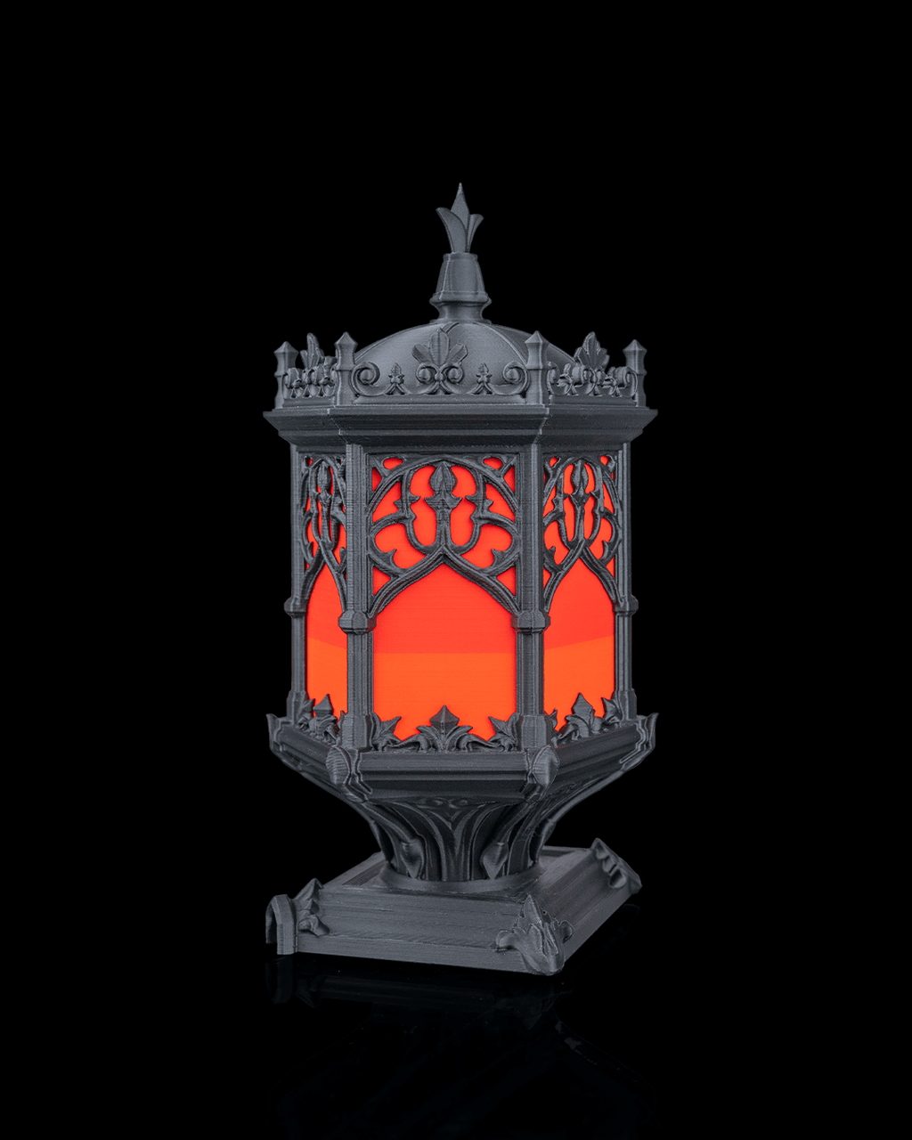 Sepulchral Light — Gothic Tracery Table Lamp | FDM Print