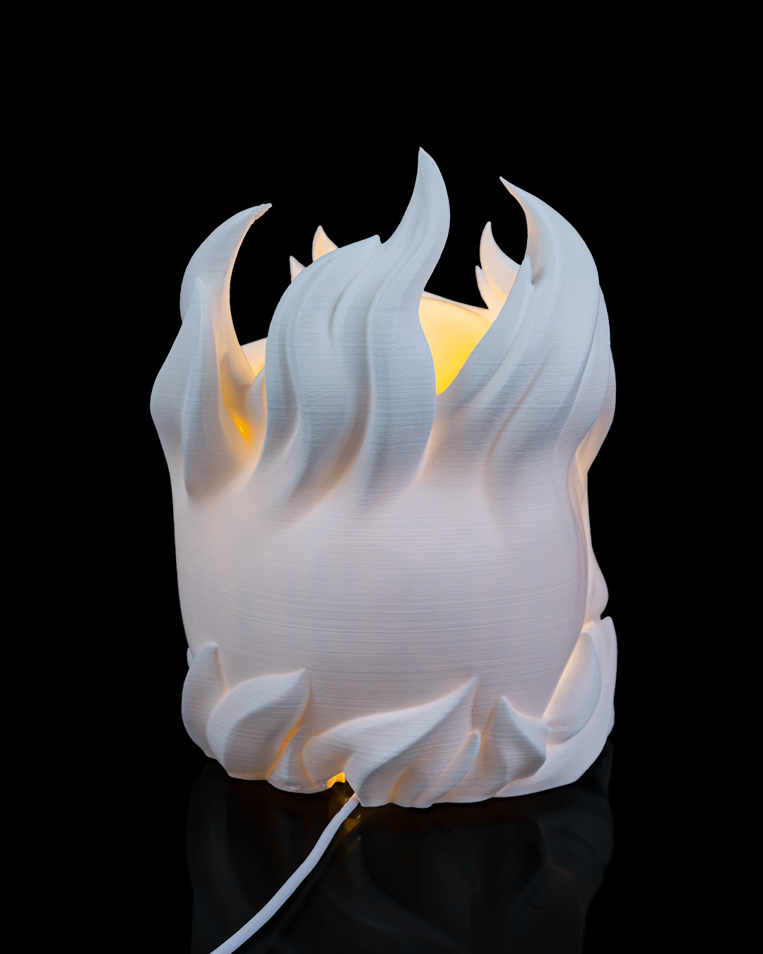 Flaming Skull Table Lamp - LED Tea Light Included