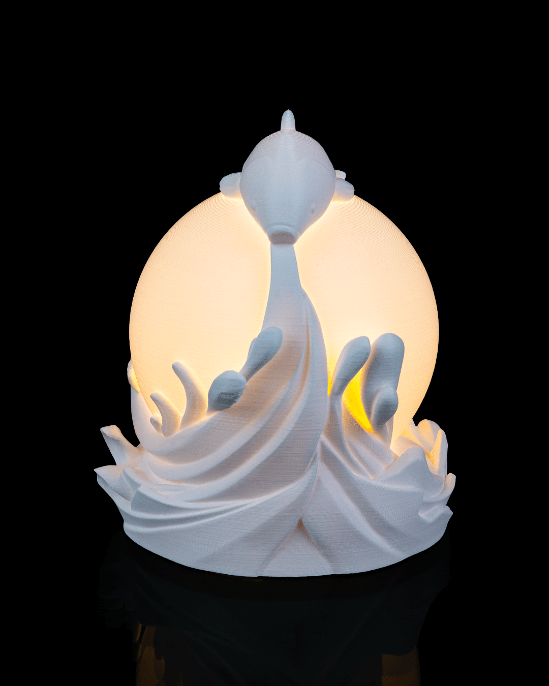 Twin Fish Sphere Table Lamp - LED Tea Light Included