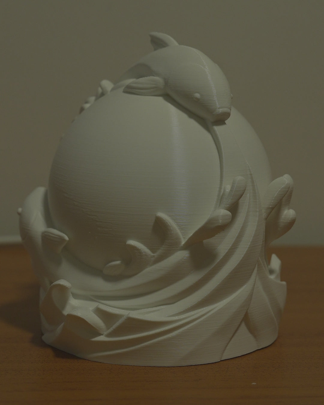 Twin Fish Sphere Table Lamp - LED Tea Light Included