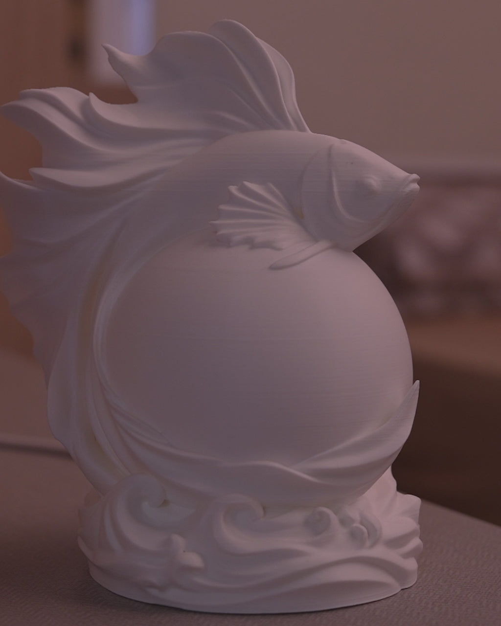 Betta Fish Sphere Table Lamp - LED Tea Light Included